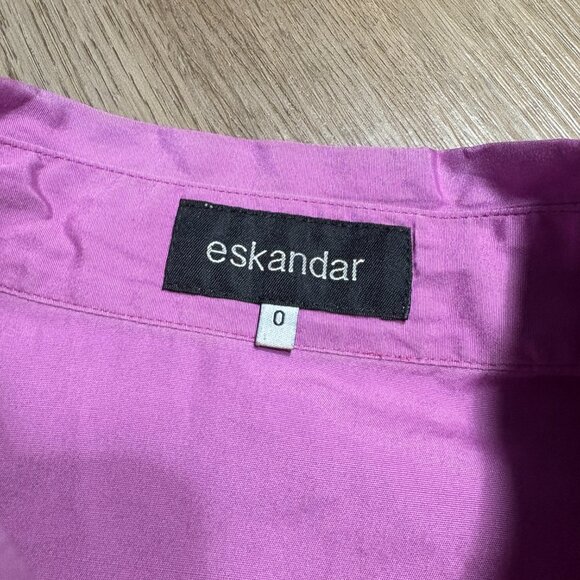 Eskandar purple cotton oversized button up shirt size 0 S M lilac pink lagenlook - Picture 2 of 8